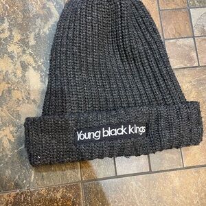 Young Black Kings Black Knit Beanie